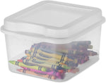 Sterilite FlipTop Stackable Small Storage Bin with Hinging Lid, Clear, 1-Pack
