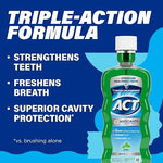 ACT Anticavity Zero Alcohol Fluoride Mouthwash, Mint, 18 fl oz (Pack of 4)