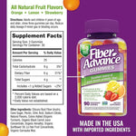 Fiber Advance Gummies Plant-Based Fiber Supplement for Digestive Health, Pack of 3