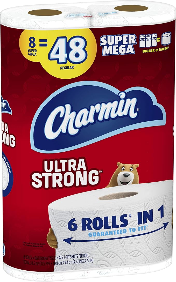Charmin Ultra Strong Toilet Paper, Super Mega Roll, 8 Count