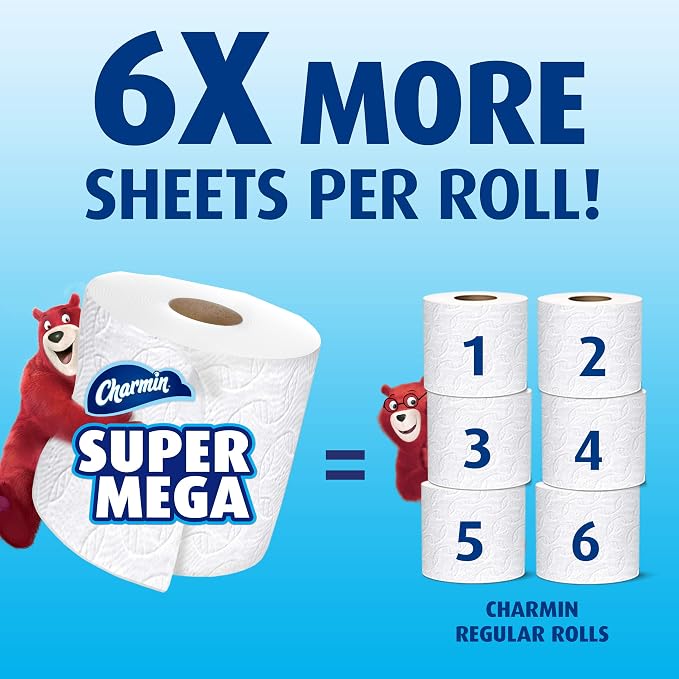 Charmin Ultra Strong Toilet Paper, Super Mega Roll, 8 Count