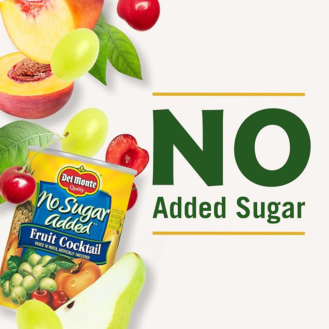 Del Monte No Sugar Added Mixed Fruit Cocktail, 14.5 oz Cans (Pack of 6)