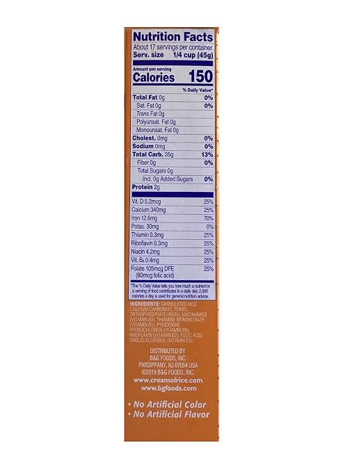 Cream Of Rice Gluten Free Hot Cereal, 28 oz, 2 Pack