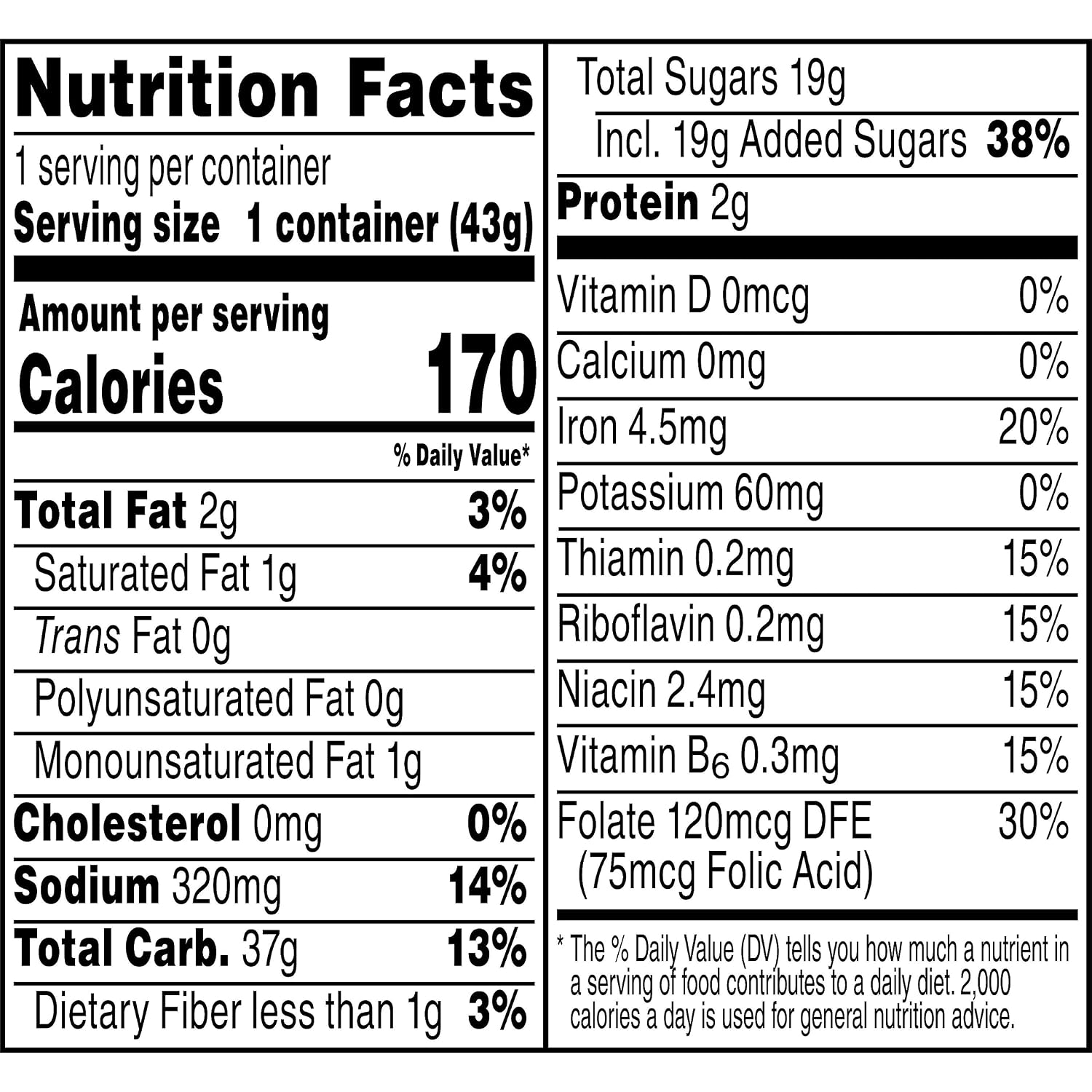 Cap'N Crunch Original Breakfast Cereal, 1.51 oz Individual Cups (12 Pack)
