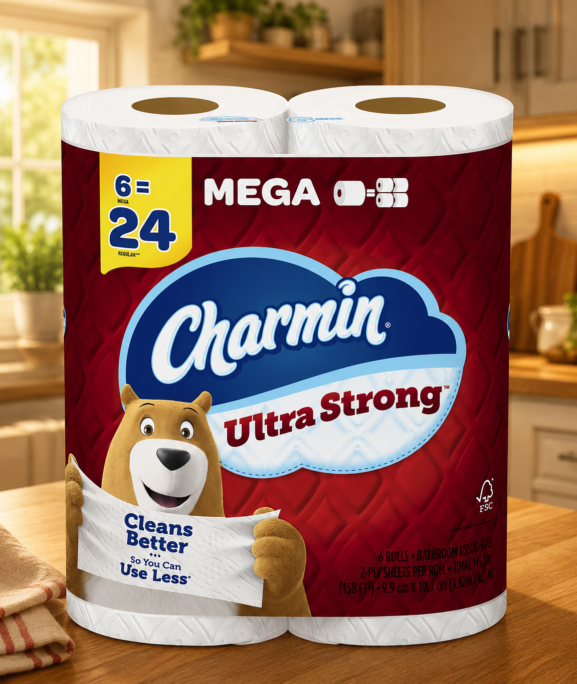 Charmin Ultra Strong Toilet Paper, 6 Mega Rolls