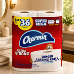 Charmin Ultra Strong Toilet Paper, 6 Super Mega Rolls = 36 Regular Rolls