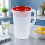 Rubbermaid Classic Pitcher, 1 Gallon, Clear Base, Red Lid