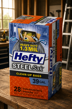 Hefty SteelSak Heavy Duty Large Clean-Up Trash Bags, 39 Gallon, 28 Count