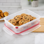 Sterilite Ultra-Seal Food Storage Container, Clear Rectangular, 16 Cup, Rocket Red Trim