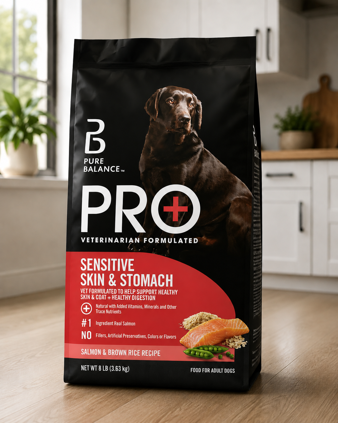 GYCO Purre Balance Pro+ Sensitive Skin & Stomach Dog Food, Salmon & Rice Recipe, 8 lb