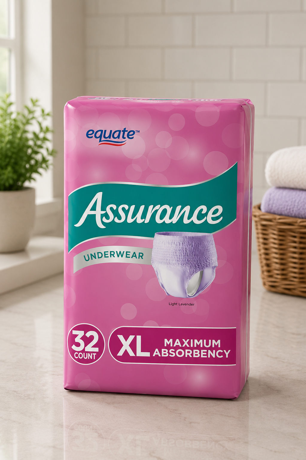 Assurance Women's Protective Underwear, Size XL, 32 Count
