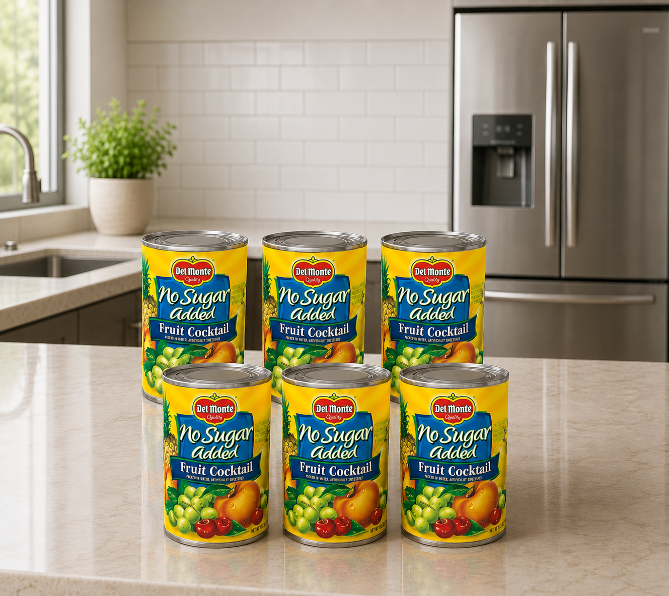 Del Monte No Sugar Added Mixed Fruit Cocktail, 14.5 oz Cans (Pack of 6)