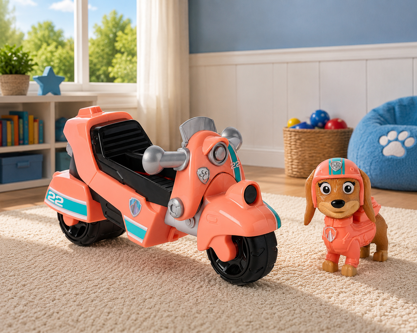 Paw Patrol Liberty Rescue Motorcycle Toy with Collectible Action Figure