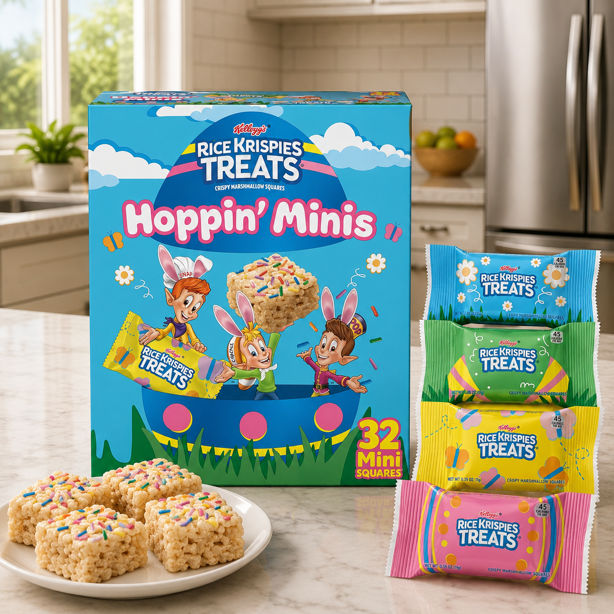 Rice Krispies Treats Hoppin' Minis Crispy Marshmallow Squares, 12.4 oz (32 Bars)