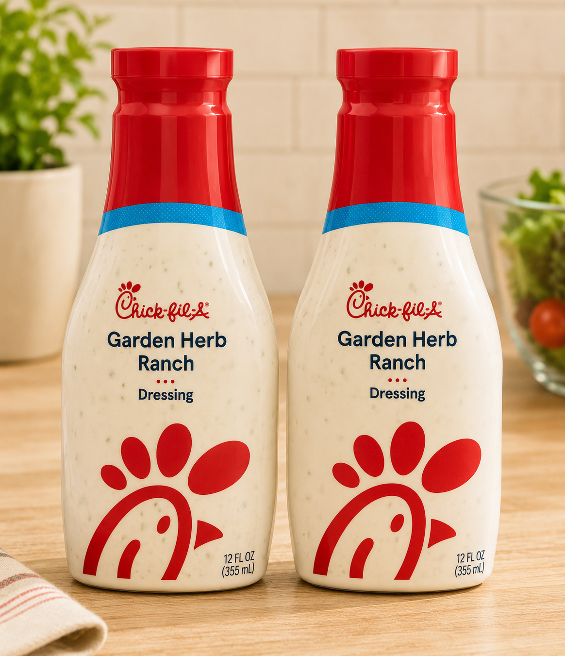 Chick-fil-A Garden Herb Ranch Refrigerated Salad Dressing, 12 fl oz (Pack of 2)