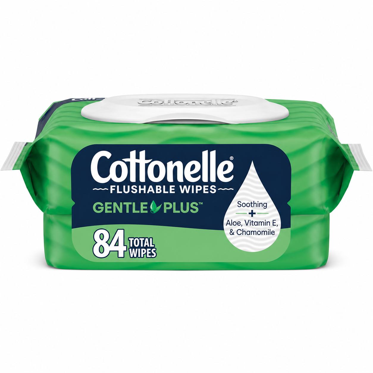 Cottonelle GentlePlus Flushable Wet Wipes with Aloe & Vitamin E, 84 Count