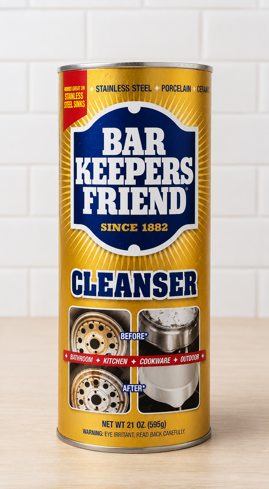 Bar Keepers Friend Powder Cleanser, 21 oz (4-Pack)