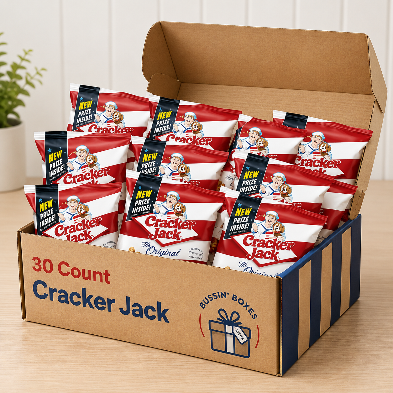 Cracker Jacks Bulk Caramel Popcorn & Peanut Snack Packs, 30 Count