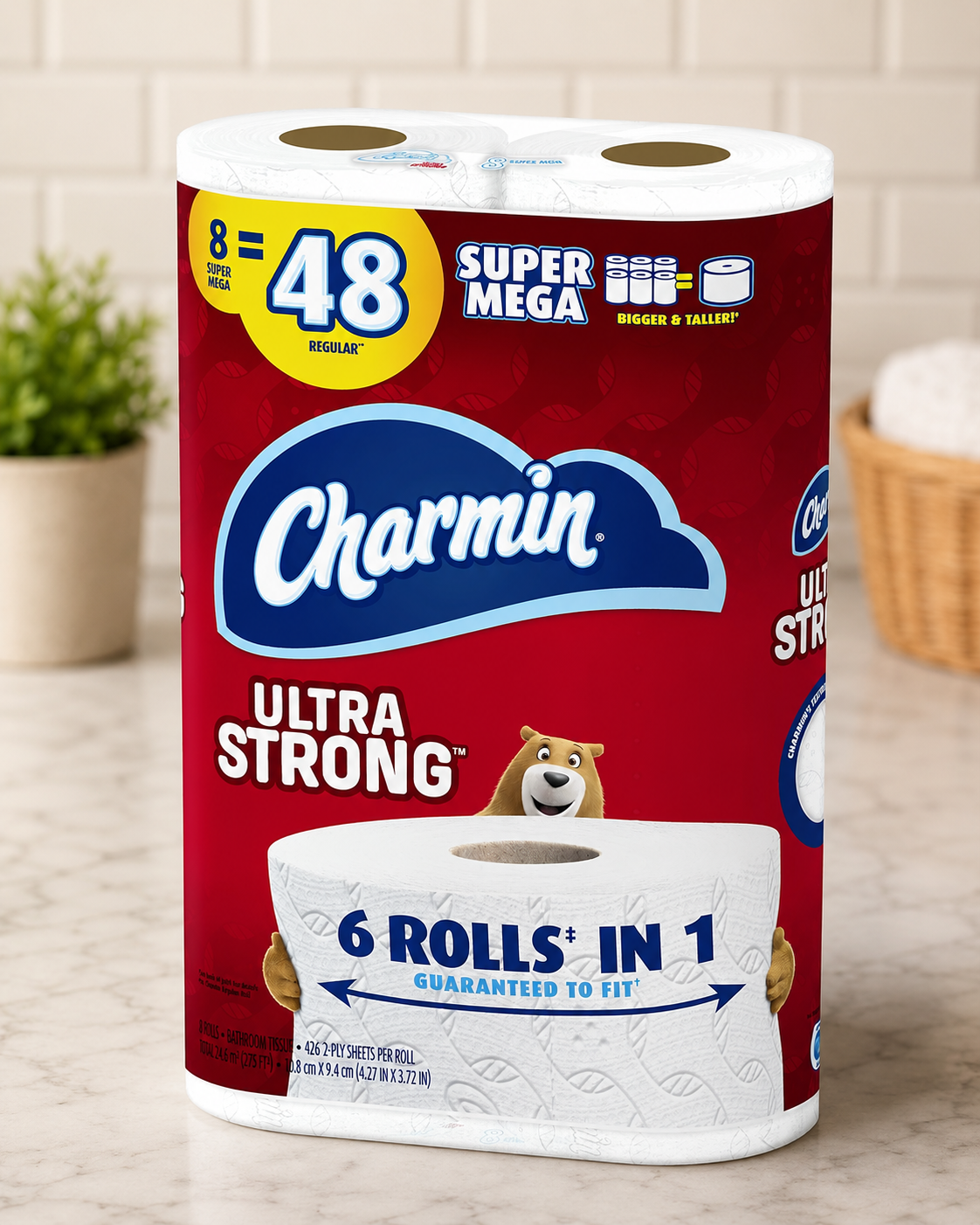 Charmin Ultra Strong Toilet Paper, Super Mega Roll, 8 Count