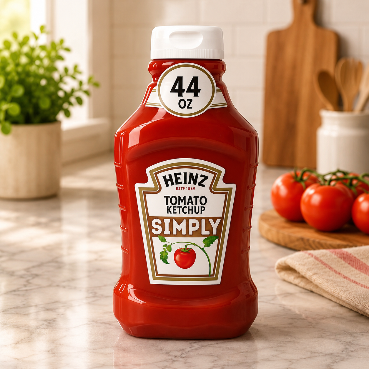 Heinz Simply Tomato Ketchup, 44 oz Bottles (Pack of 6)