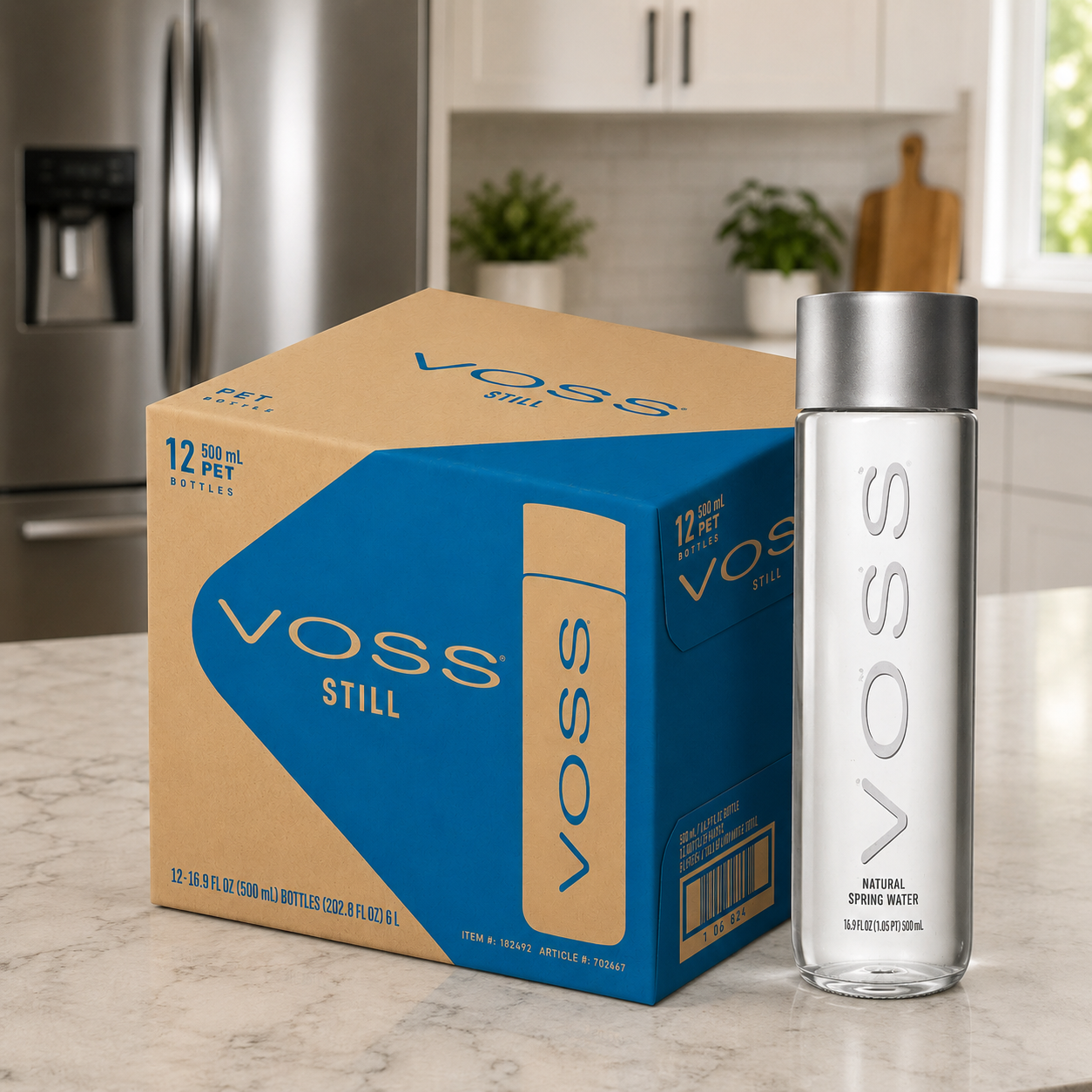 VOSS Premium Still Bottled Natural Water, 12 Pack
