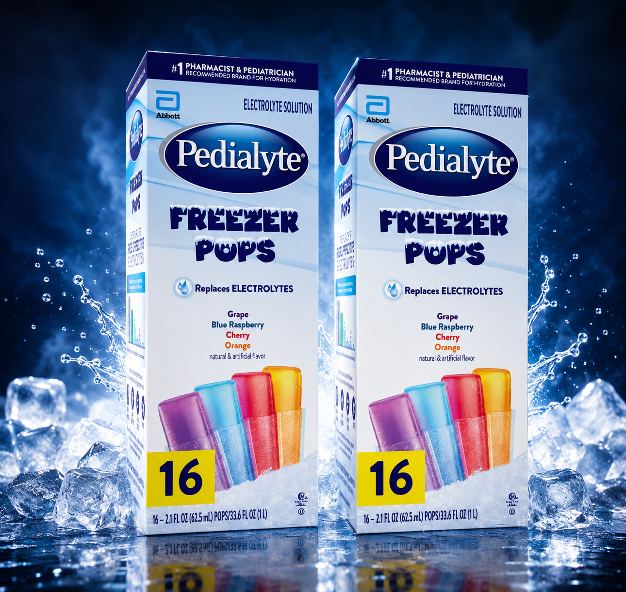 Pedialyte Freezer Pops Variety Pack, 2.1 oz