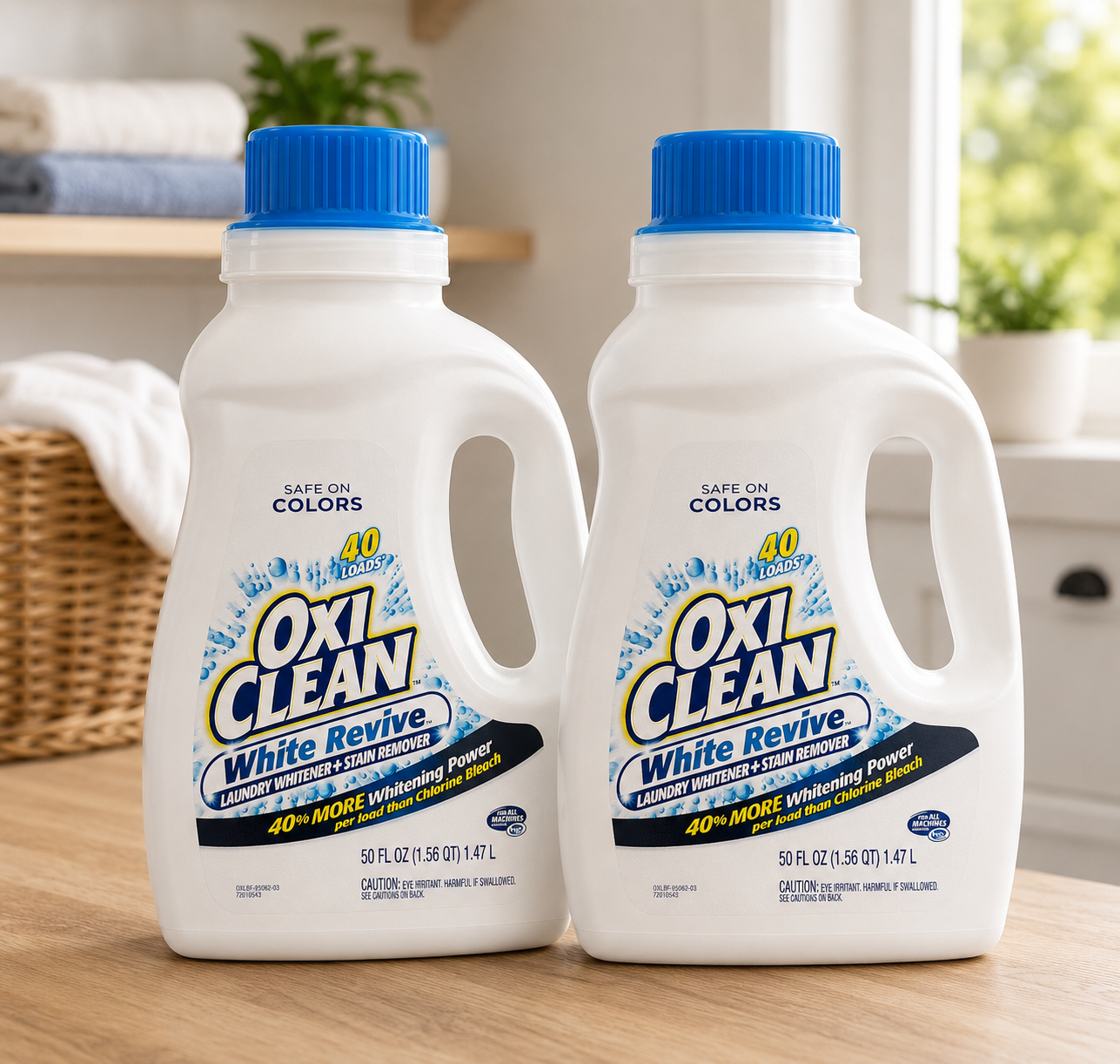 OxiClean White Revive Laundry Liquid Stain Remover, 50 oz (40 Loads)
