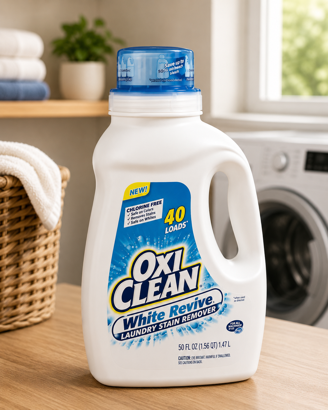 OxiClean White Revive Laundry Stain Remover Liquid, 40 Loads
