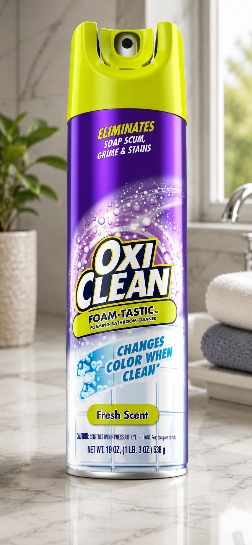 Kaboom Foam-Tastic Bathroom Cleaner with OxiClean, 19 oz (3 Pack)