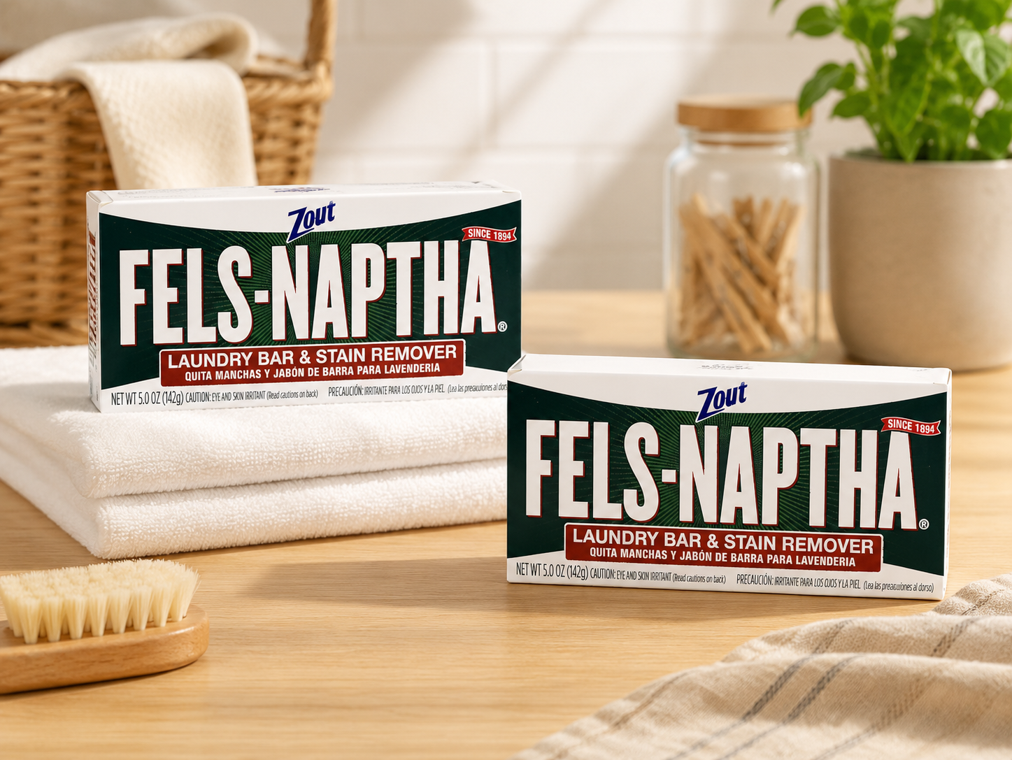 Fels Naptha Laundry Soap Bar & Stain Remover (Pack of 2)