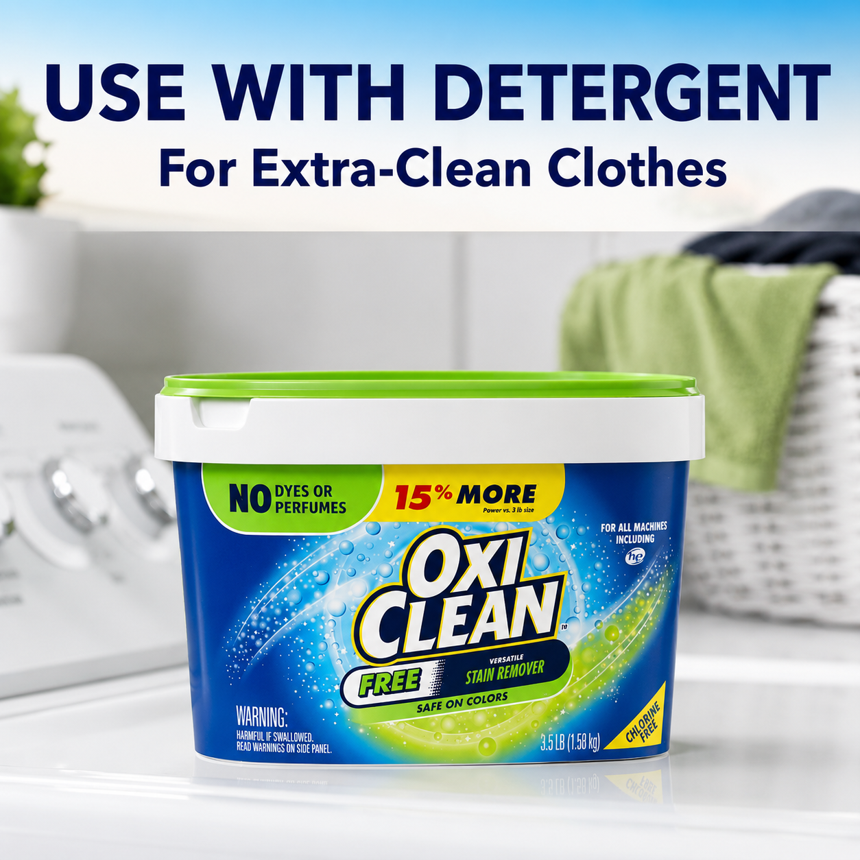 OxiClean Free Versatile Stain Remover Powder, 3 lb