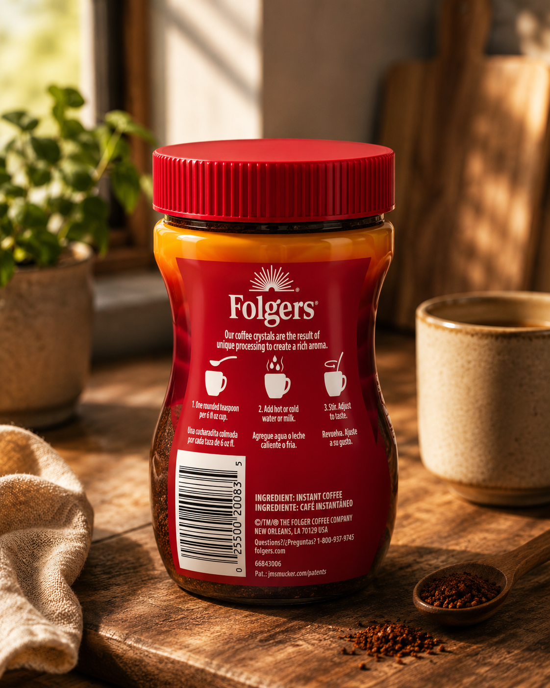 Folgers Classic Roast Instant Coffee, 3 Ounce