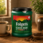 Folgers Decaf Ground Coffee, Classic Medium Roast, 9.6 Ounce Canister