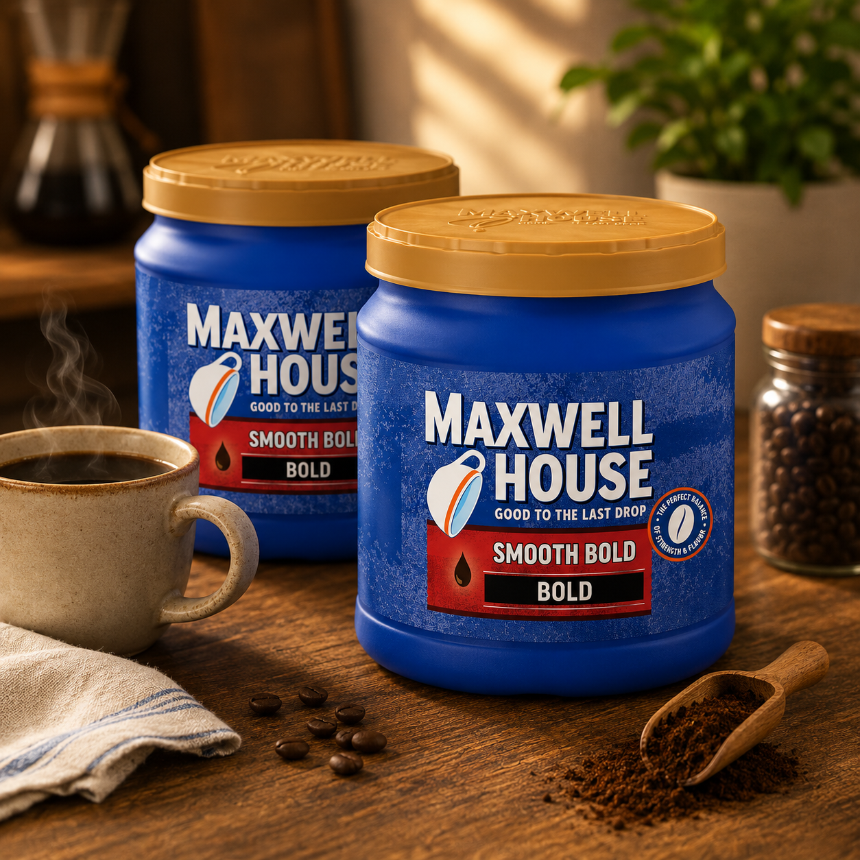 Maxwell House Smooth Bold Dark Roast Ground Coffee (26.7 oz Canisters, Pack of 2)