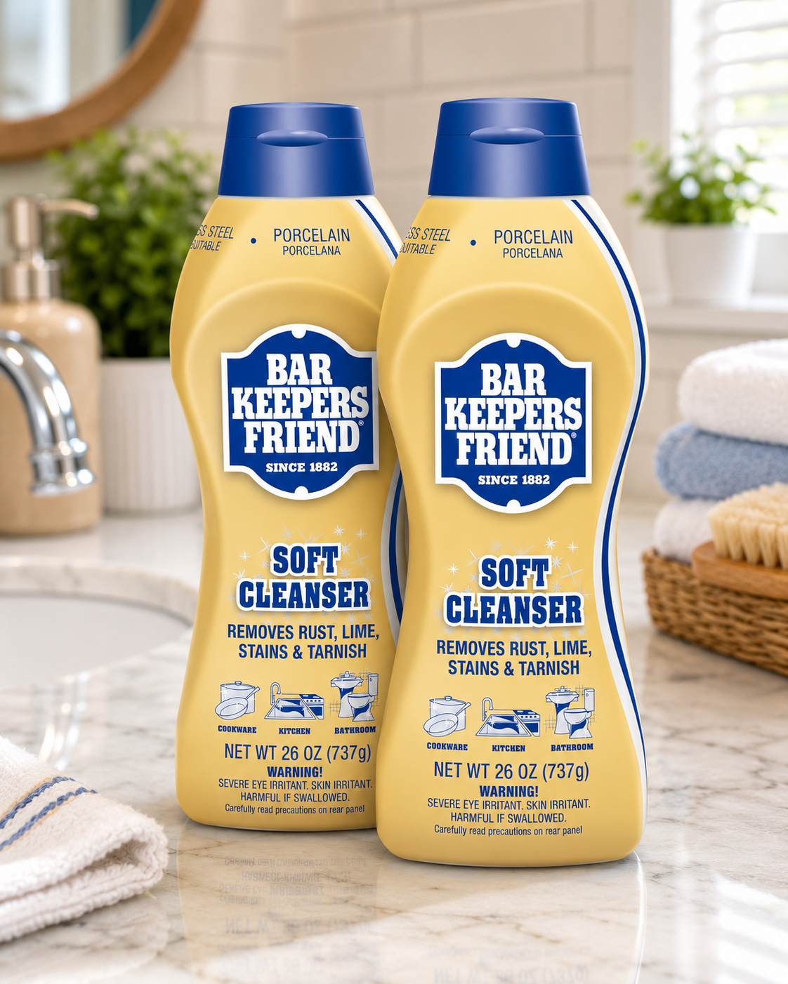 Bar Keepers Friend Soft Liquid Cleanser, 26 Oz (Pack of 2)