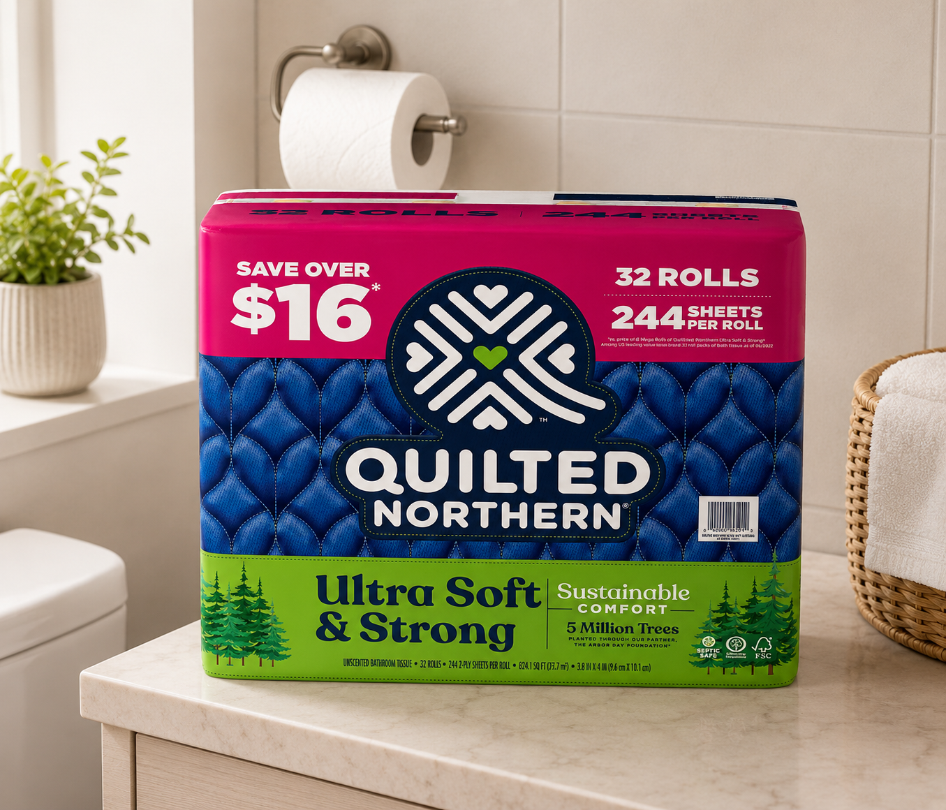 Valpa Quilted Northern Ultra Soft & Strong 2-Ply Toilet Paper, 32 Rolls