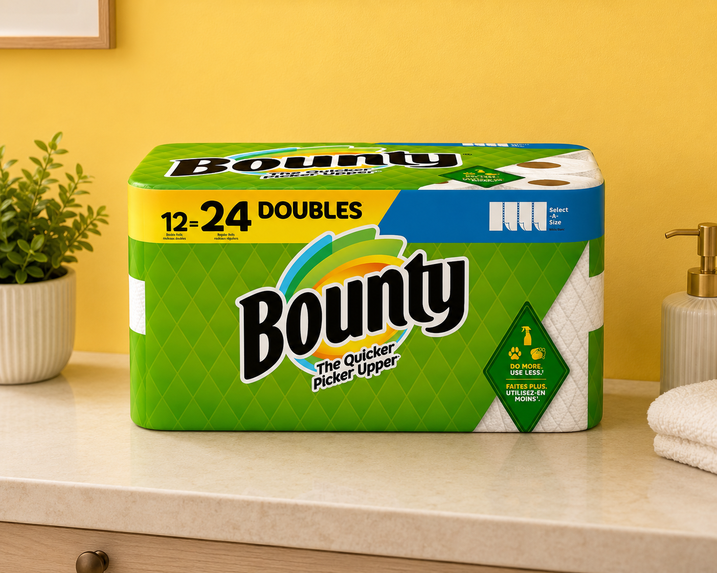 Bounty Select-A-Size Double 2-Ply Paper Towels, 12 Rolls