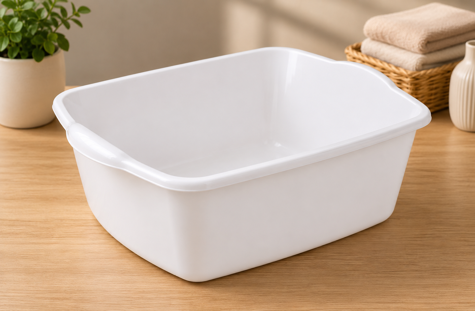 White 12 Quart Dishpan, 2 Pack