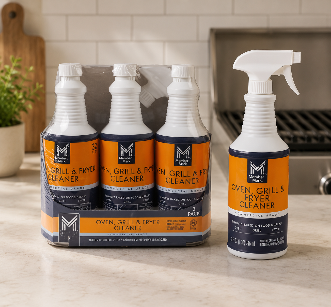 Member Marks Commercial Oven, Grill and Fryer Cleaner, 32 oz., 3 Pack