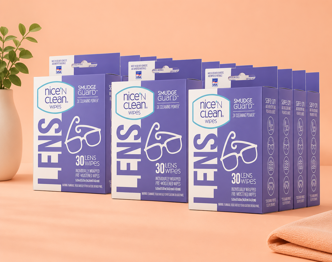 Nice 'n Clean SmudgeGuard Lens Cleaning Wipes (360 Total Wipes)